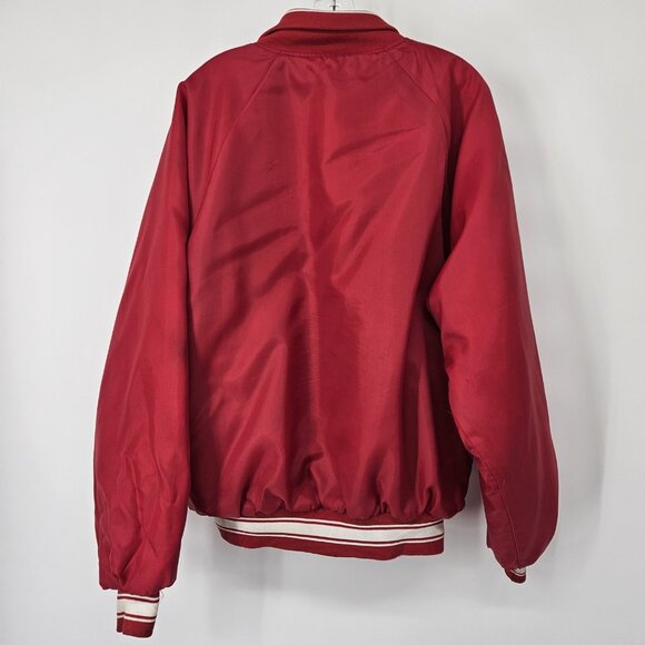 Vintage Hartwell Jacket Mens XL Red Nylon Varsity Bomber Snap Button 90s USA - Picture 6 of 10